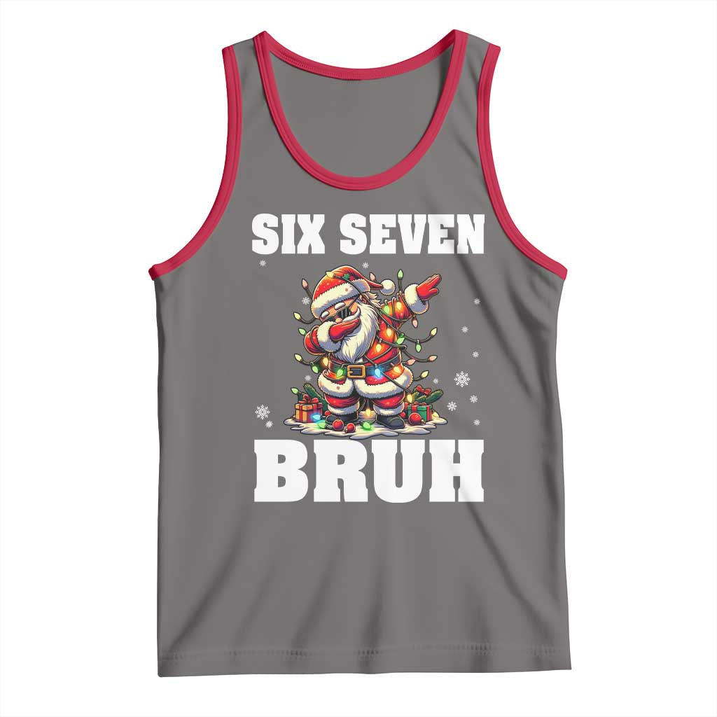 Funny Christmas 67 Six Seven Bruh Tank Top Dabbing Santa - Wonder Print Shop
