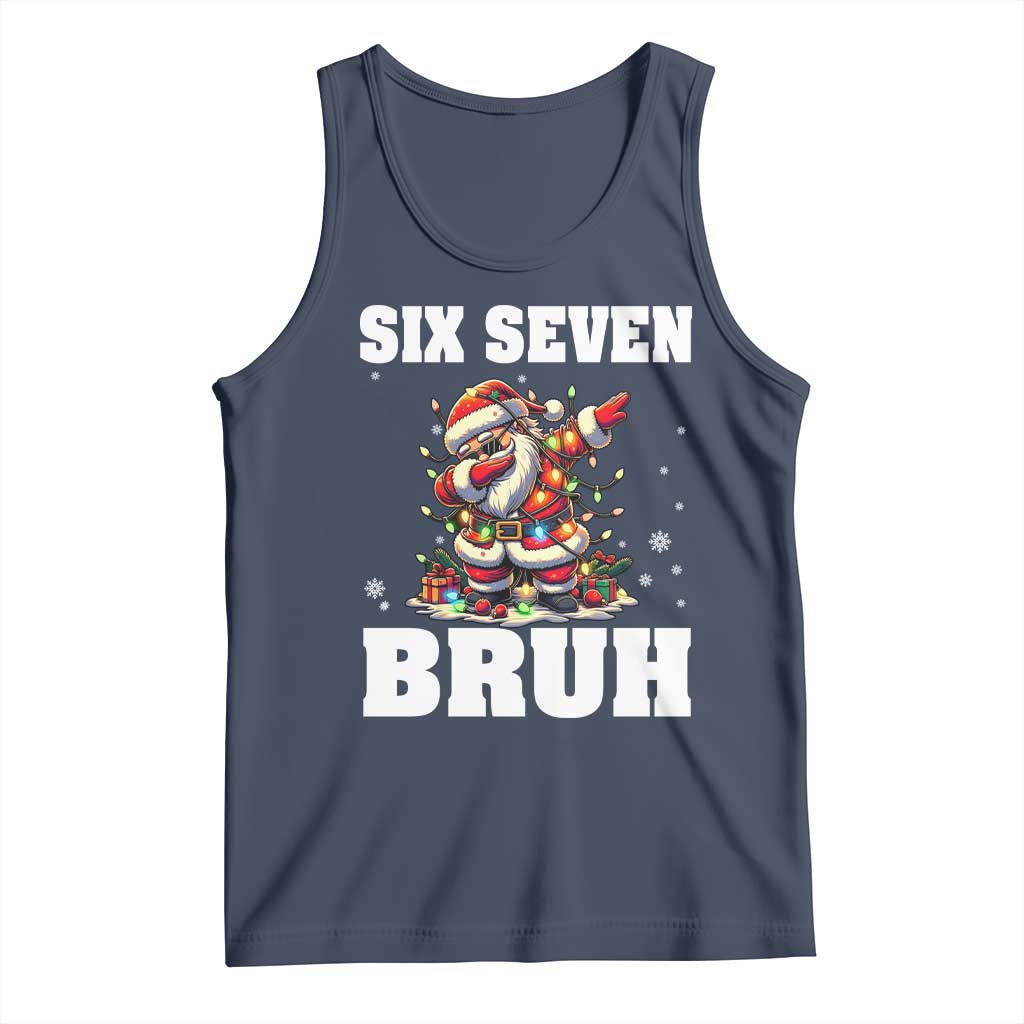 Funny Christmas 67 Six Seven Bruh Tank Top Dabbing Santa - Wonder Print Shop