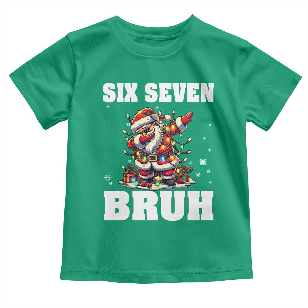 Funny Christmas 67 Six Seven Bruh Toddler T Shirt Dabbing Santa - Wonder Print Shop