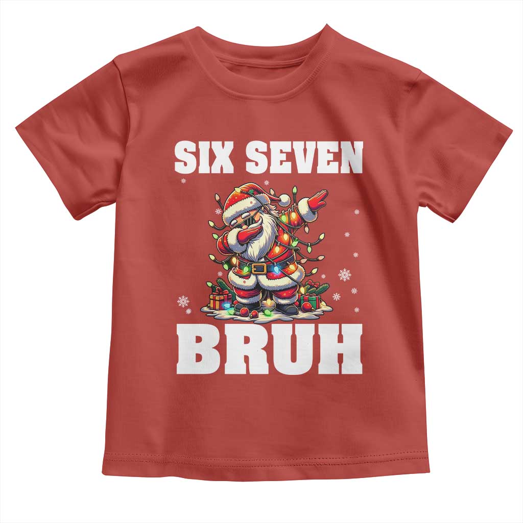 Funny Christmas 67 Six Seven Bruh Toddler T Shirt Dabbing Santa - Wonder Print Shop