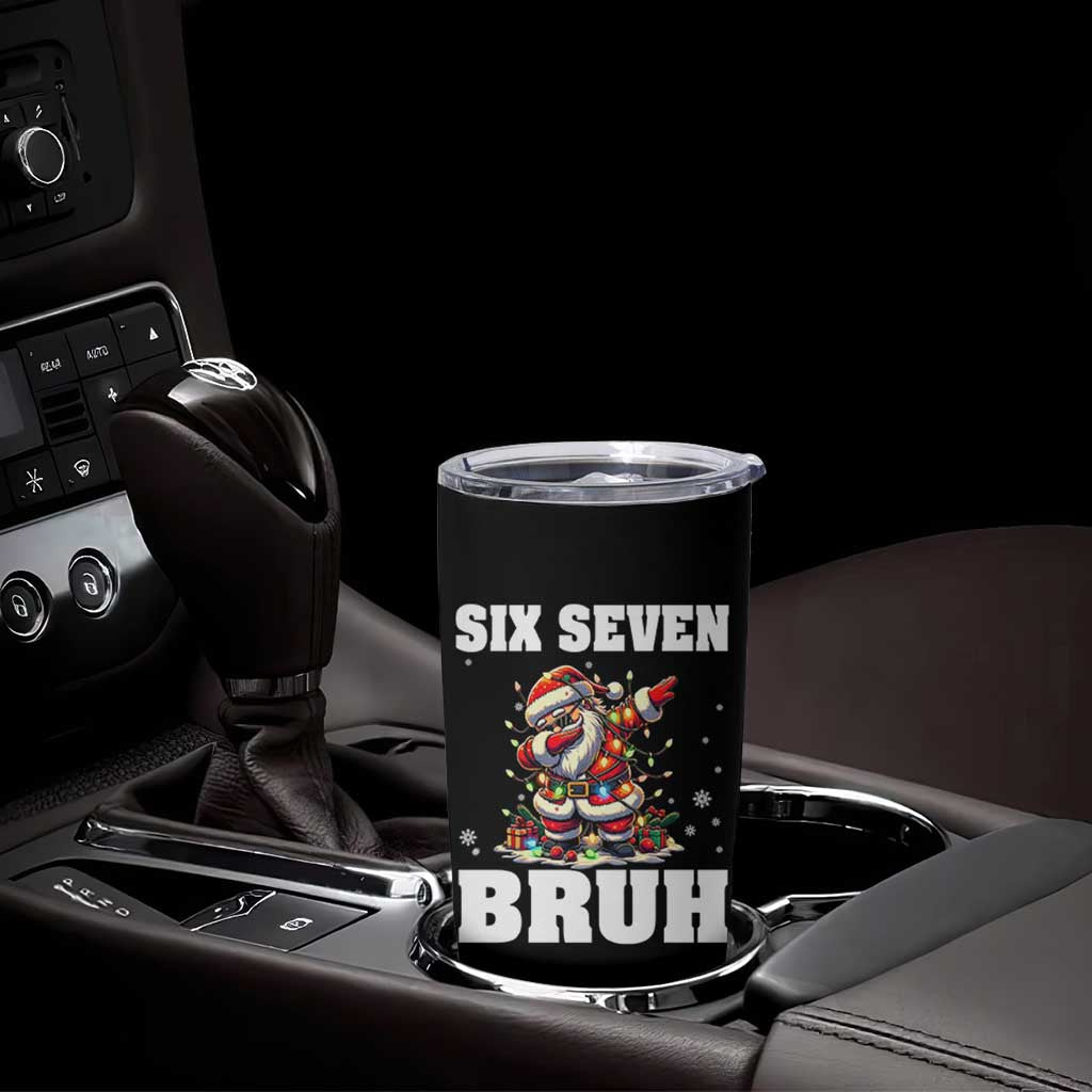 Funny Christmas 67 Six Seven Bruh Tumbler Cup Dabbing Santa - Wonder Print Shop
