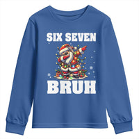 Funny Christmas 67 Six Seven Bruh Youth Sweatshirt Dabbing Santa - Wonder Print Shop