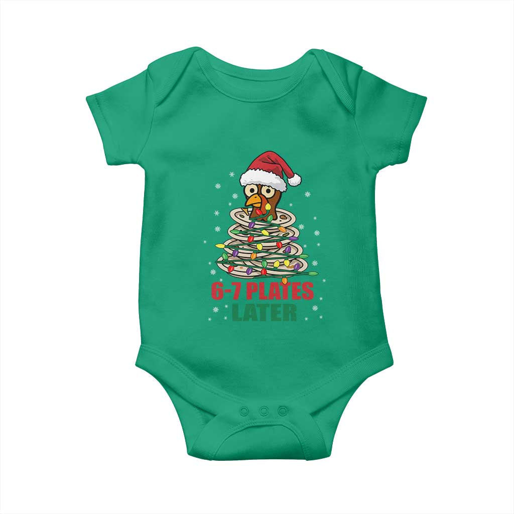 Funny 67 Christmas Baby Onesie 6 7 Plates Later Xmas Dinner Turkey - Wonder Print Shop