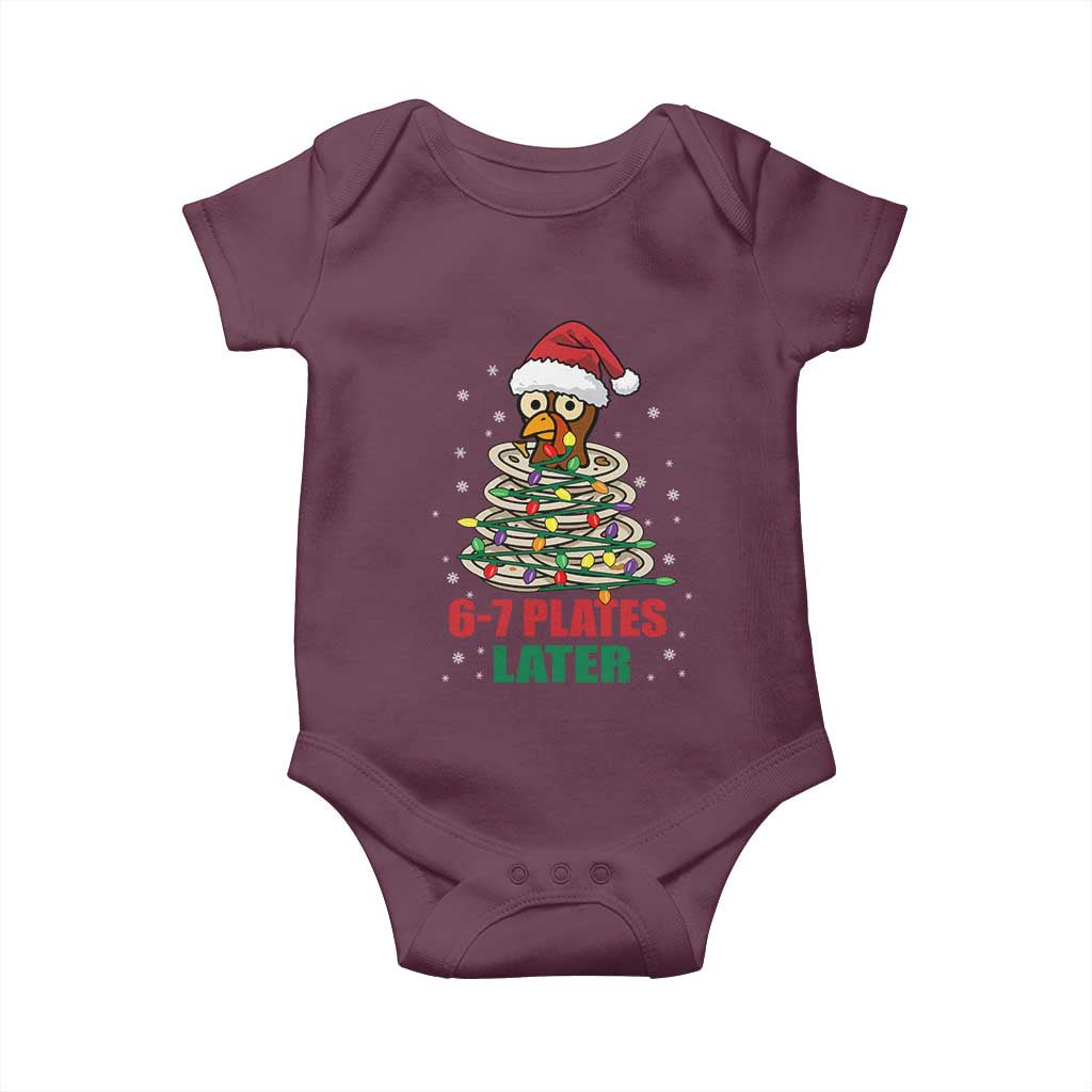 Funny 67 Christmas Baby Onesie 6 7 Plates Later Xmas Dinner Turkey - Wonder Print Shop