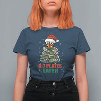 Funny 67 Christmas T Shirt For Women 6 7 Plates Later Xmas Dinner Turkey - Wonder Print Shop