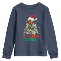 Funny 67 Christmas Youth Sweatshirt 6 7 Plates Later Xmas Dinner Turkey - Wonder Print Shop