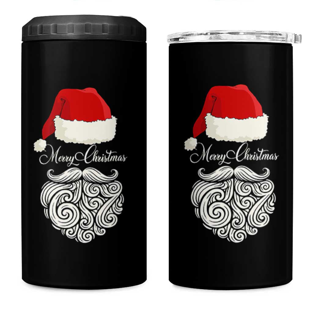 6 7 Xmas 67 Santa Six Seven Meme Merry Christmas 4 in 1 Can Cooler Tumbler - Wonder Print Shop