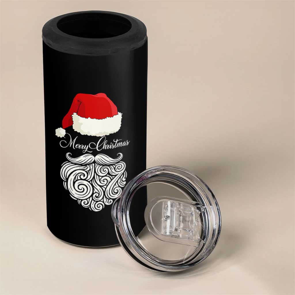 6 7 Xmas 67 Santa Six Seven Meme Merry Christmas 4 in 1 Can Cooler Tumbler - Wonder Print Shop