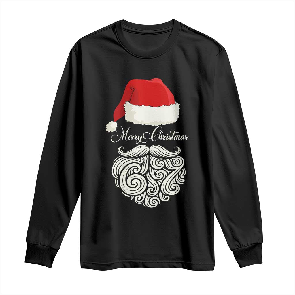 6 7 Xmas 67 Santa Six Seven Meme Merry Christmas Long Sleeve Shirt - Wonder Print Shop