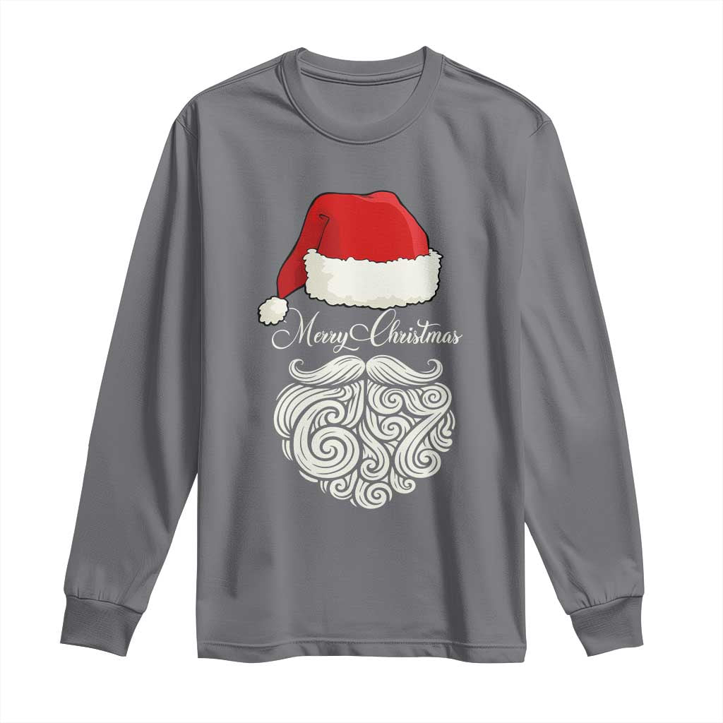 6 7 Xmas 67 Santa Six Seven Meme Merry Christmas Long Sleeve Shirt - Wonder Print Shop