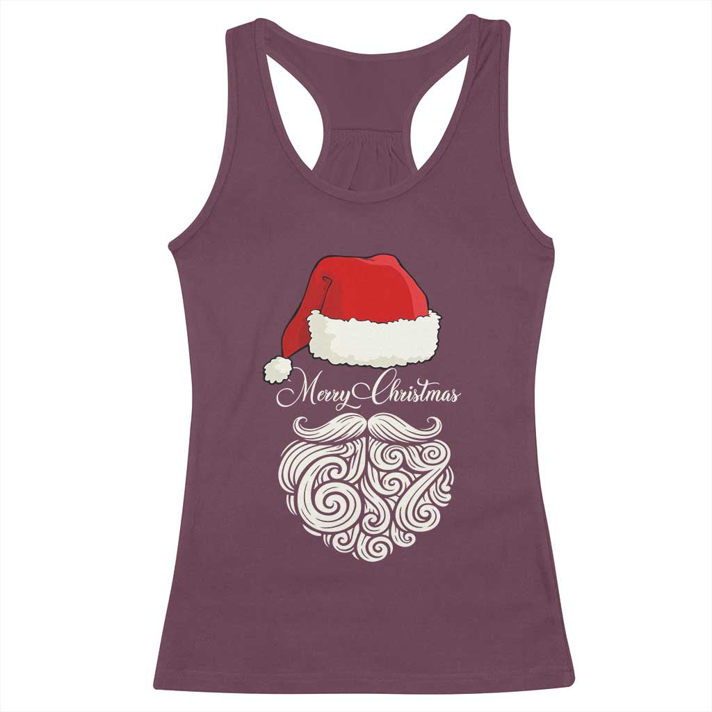 6 7 Xmas 67 Santa Six Seven Meme Merry Christmas Racerback Tank Top - Wonder Print Shop