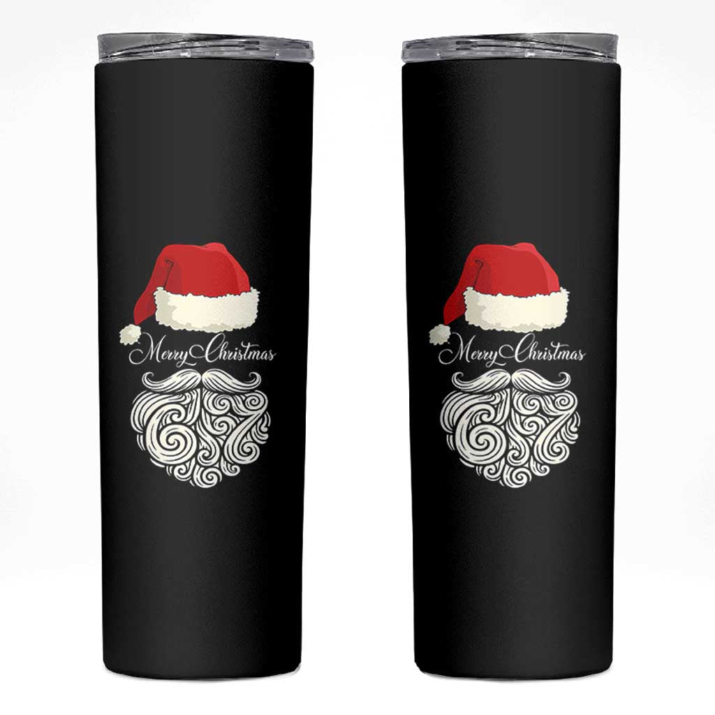 6 7 Xmas 67 Santa Six Seven Meme Merry Christmas Skinny Tumbler - Wonder Print Shop