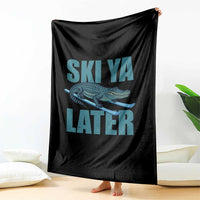 Funny Skiing Alligator Throw Blanket Ski Ya Later Skier Winter Sport - Wonder Print Shop