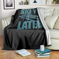 Funny Skiing Alligator Throw Blanket Ski Ya Later Skier Winter Sport - Wonder Print Shop