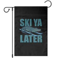Funny Skiing Alligator Garden Flag Ski Ya Later Skier Winter Sport - Wonder Print Shop