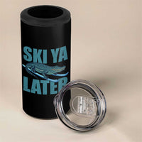 Funny Skiing Alligator 4 in 1 Can Cooler Tumbler Ski Ya Later Skier Winter Sport - Wonder Print Shop