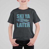 Funny Skiing Alligator T Shirt For Kid Ski Ya Later Skier Winter Sport - Wonder Print Shop