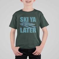 Funny Skiing Alligator T Shirt For Kid Ski Ya Later Skier Winter Sport - Wonder Print Shop