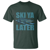 Funny Skiing Alligator T Shirt Ski Ya Later Skier Winter Sport - Wonder Print Shop