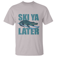 Funny Skiing Alligator T Shirt Ski Ya Later Skier Winter Sport - Wonder Print Shop