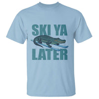 Funny Skiing Alligator T Shirt Ski Ya Later Skier Winter Sport - Wonder Print Shop