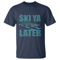 Funny Skiing Alligator T Shirt Ski Ya Later Skier Winter Sport - Wonder Print Shop