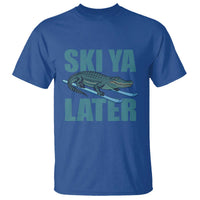 Funny Skiing Alligator T Shirt Ski Ya Later Skier Winter Sport - Wonder Print Shop