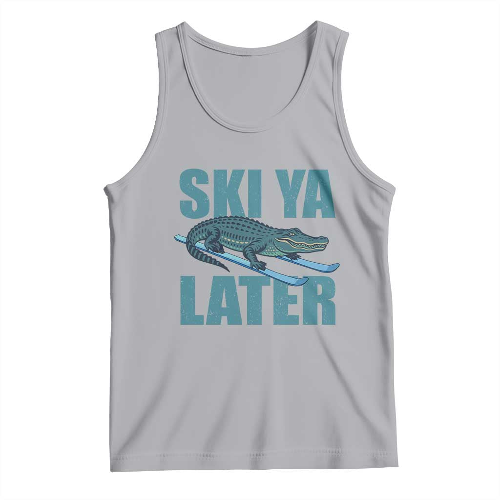 Funny Skiing Alligator Tank Top Ski Ya Later Skier Winter Sport - Wonder Print Shop
