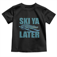 Funny Skiing Alligator Toddler T Shirt Ski Ya Later Skier Winter Sport - Wonder Print Shop