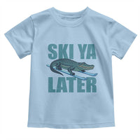 Funny Skiing Alligator Toddler T Shirt Ski Ya Later Skier Winter Sport - Wonder Print Shop