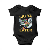 Funny Skiing Alligator Baby Onesie Ski Ya Later Skier Snow Mountain Winter Sport - Wonder Print Shop