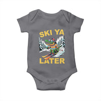 Funny Skiing Alligator Baby Onesie Ski Ya Later Skier Snow Mountain Winter Sport - Wonder Print Shop