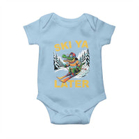 Funny Skiing Alligator Baby Onesie Ski Ya Later Skier Snow Mountain Winter Sport - Wonder Print Shop