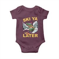 Funny Skiing Alligator Baby Onesie Ski Ya Later Skier Snow Mountain Winter Sport - Wonder Print Shop