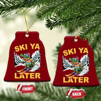 Funny Skiing Alligator Ceramic Ornament Ski Ya Later Skier Snow Mountain Winter Sport - Wonder Print Shop