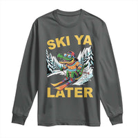 Funny Skiing Alligator Long Sleeve Shirt Ski Ya Later Skier Snow Mountain Winter Sport - Wonder Print Shop