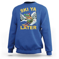 Funny Skiing Alligator Sweatshirt Ski Ya Later Skier Snow Mountain Winter Sport - Wonder Print Shop