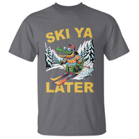 Funny Skiing Alligator T Shirt Ski Ya Later Skier Snow Mountain Winter Sport - Wonder Print Shop