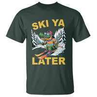 Funny Skiing Alligator T Shirt Ski Ya Later Skier Snow Mountain Winter Sport - Wonder Print Shop
