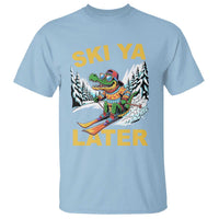 Funny Skiing Alligator T Shirt Ski Ya Later Skier Snow Mountain Winter Sport - Wonder Print Shop