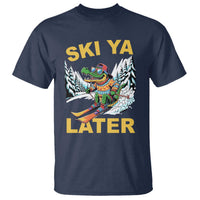 Funny Skiing Alligator T Shirt Ski Ya Later Skier Snow Mountain Winter Sport - Wonder Print Shop
