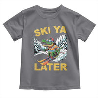 Funny Skiing Alligator Toddler T Shirt Ski Ya Later Skier Snow Mountain Winter Sport - Wonder Print Shop