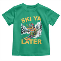 Funny Skiing Alligator Toddler T Shirt Ski Ya Later Skier Snow Mountain Winter Sport - Wonder Print Shop