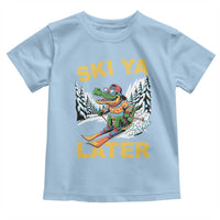 Funny Skiing Alligator Toddler T Shirt Ski Ya Later Skier Snow Mountain Winter Sport - Wonder Print Shop