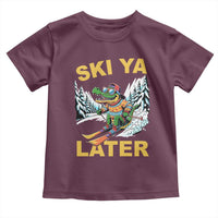 Funny Skiing Alligator Toddler T Shirt Ski Ya Later Skier Snow Mountain Winter Sport - Wonder Print Shop