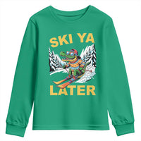 Funny Skiing Alligator Youth Sweatshirt Ski Ya Later Skier Snow Mountain Winter Sport - Wonder Print Shop