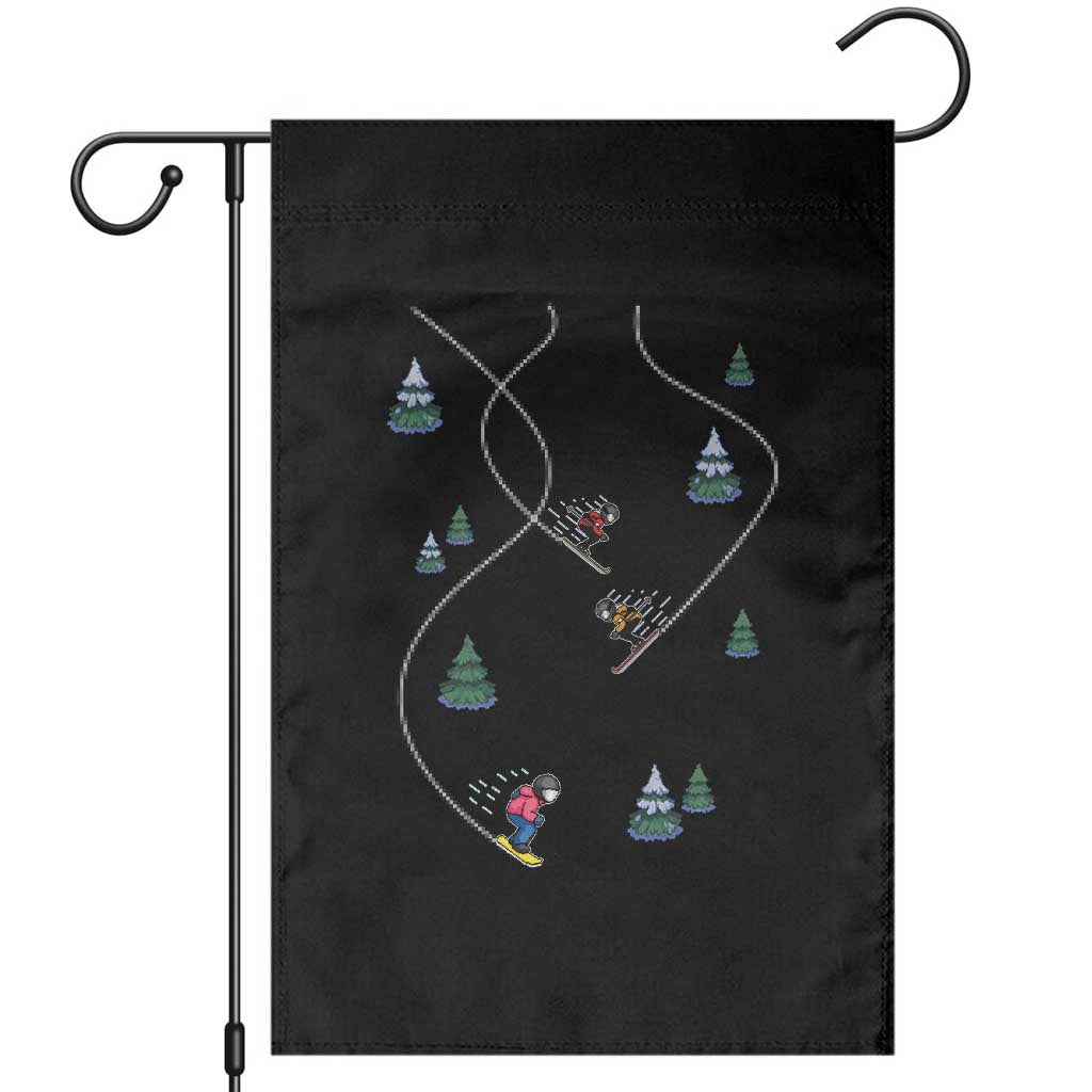Funny Pixel Ski Snowboard Winter Sport Game Lover Garden Flag - Wonder Print Shop