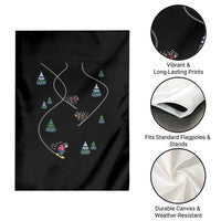 Funny Pixel Ski Snowboard Winter Sport Game Lover Garden Flag - Wonder Print Shop