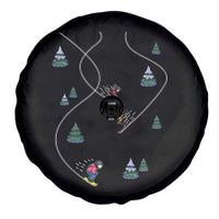 Funny Pixel Ski Snowboard Winter Sport Game Lover Spare Tire Cover - Wonder Print Shop