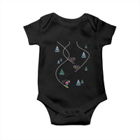 Funny Pixel Ski Snowboard Winter Sport Game Lover Baby Onesie - Wonder Print Shop